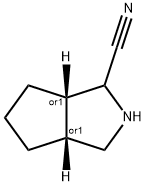 REL-(1R,5S)-2-氰基-3-氮杂双环[3,3,0]辛烷 结构式