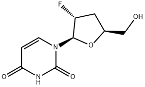 2',3'-二脱氧-2'-氟尿苷 结构式