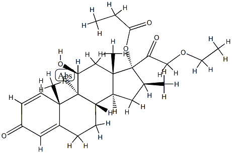 (11β,16β)-21-Ethoxy-9-fluoro-11-hydroxy-16-Methyl-17-(1-oxopropoxy)-pregna-1,4-diene-3,20-dione 结构式