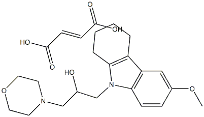 but-2-enedioic acid, 2-[6-methoxy-2-(morpholin-4-ylmethyl)-1,2,3,4-tet rahydrocarbazol-9-yl]ethanol 结构式