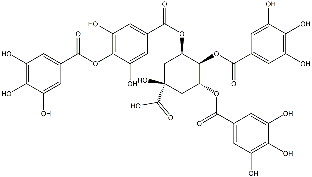 3,4-di-O-galloyl-5-O-digalloylquinic acid 结构式