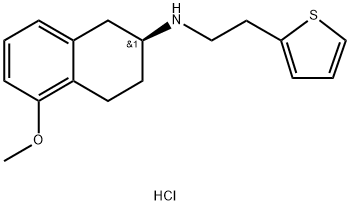 N-[(2S)-1,2,3,4-四氢-5-甲氧基-2-萘基]-2-噻吩乙胺盐酸盐 结构式