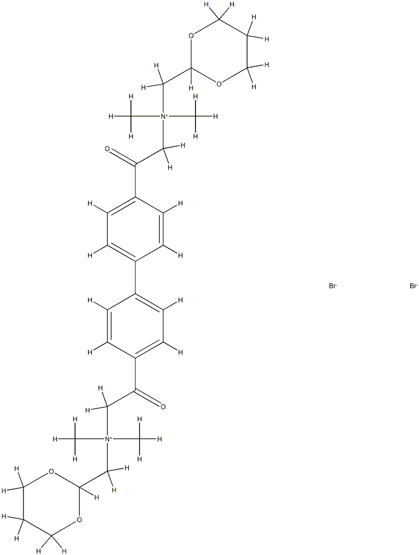 N,N'-((1,1'-Biphenyl)-4,4'-diylbis(2-oxo-2,1-ethanediyl))bis(N,N-dimethyl-1,3-dioxane-2-methanaminium, dibromide 结构式