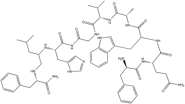 bombesin (6-14), D-Phe(6)-Leu(13)-psi(CH2NH)-Phe(14)- 结构式