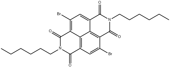 4,9-二溴-2,7-二己基苯并[LMN][3,8]菲罗啉-1,3,6,8(2H,7H)-四酮 结构式