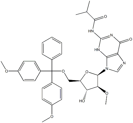 DMT-N2-异丁酰-2'-甲氧基鸟苷 结构式