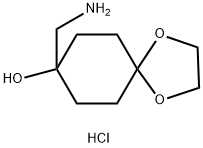 8-(氨基甲基)-1,4-二氧杂螺[4.5]癸烷-8-醇盐酸 结构式