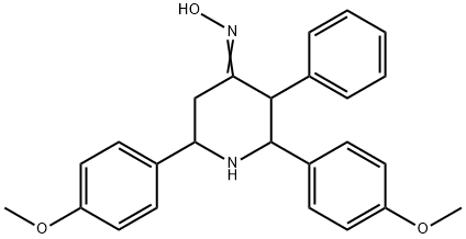 2,6-Bis(4-methoxyphenyl)-3-phenyl-4-piperidinamine oxime 结构式