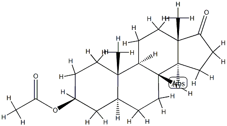 3β-Acetyloxy-14α-hydroxy-5α-androstan-17-one 结构式
