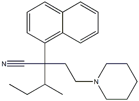 α-(1-Methylpropyl)-α-(2-piperidinoethyl)-1-naphthaleneacetonitrile 结构式