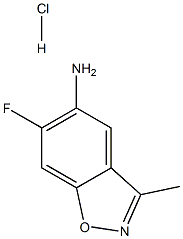 6-氟-3-甲基-1,2-苯并噁唑-5-胺盐酸盐 结构式