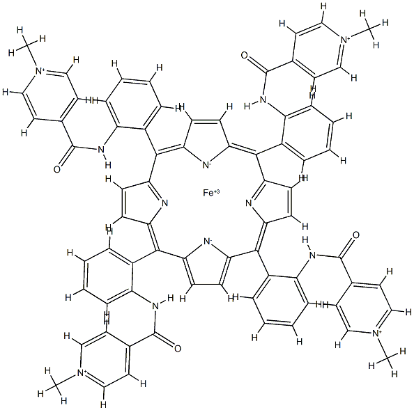 Fe(III)-alpha,alpha,alpha,beta-tetra-ortho-(N-methyl-isonicotinamidophenyl)porphyrin 结构式
