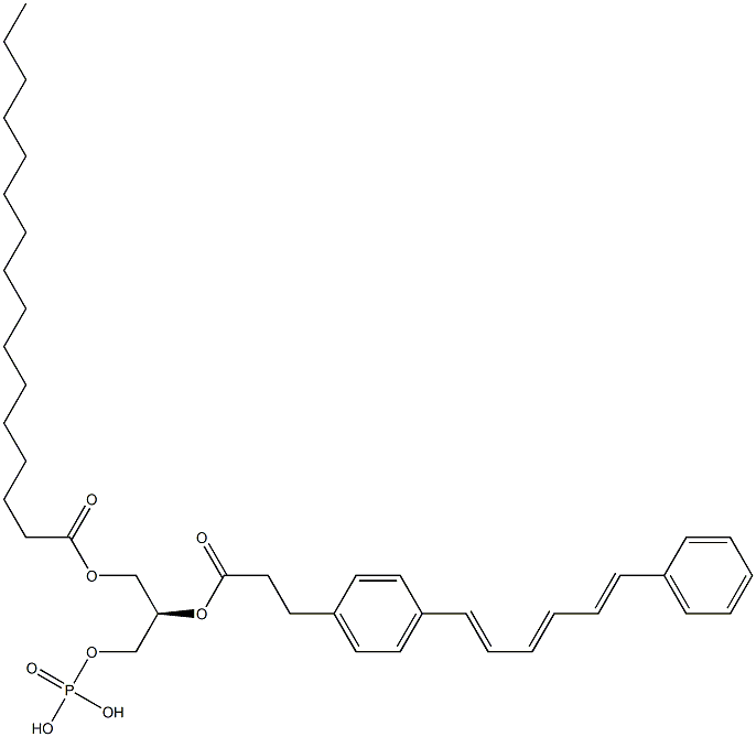 1-palmitoyl-2-((2-(4-(6-phenyl-1,3,5-hexatrienyl)phenyl)ethyl)carbonyl)-3-phosphatidic acid 结构式