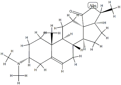 (20S)-3α-(Dimethylamino)-20-hydroxypregn-5-en-18-oic acid γ-lactone 结构式