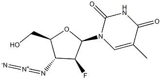 1-(3-azido-2,3-dideoxy-2-fluoroarabinofuranosyl)thymine 结构式