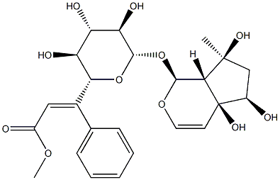 (1S,4AS,5R,7S,7AR)-1,4A,5,6,7,7A-六氢-4A,5,7-三羟基-7-甲基环戊二烯并[C]吡喃-1-基 BETA-D-吡喃葡萄糖苷 6-[(2E)-3-苯基-2-丙烯酸酯] 结构式