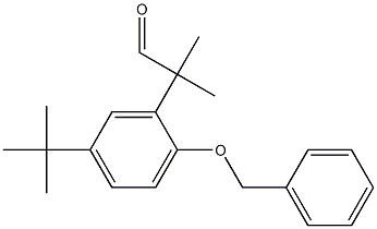 Benzeneacetaldehyde, 5-(1,1-diMethylethyl)-α,α-diMethyl-2-(phenylMethoxy)- 结构式