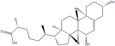 (25R)-CHOLEST-5-EN-26-OIC ACID, 3,7-HYDROXY;3;7-DIHYDROXY-5-CHOLESTENOIC ACID 结构式
