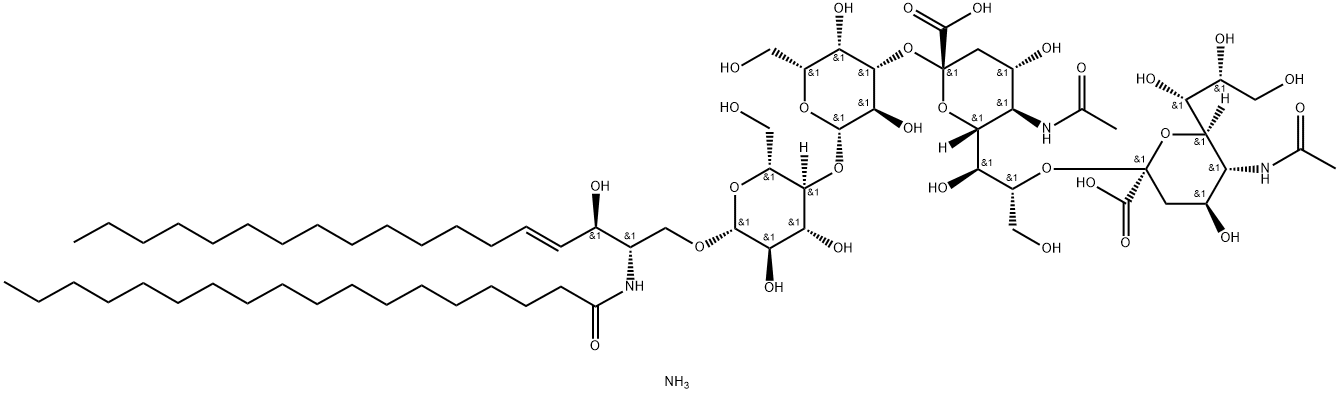 G<SUB>D3</SUB> GANGLIOSIDE (MILK, BOVINE-AMMONIUM SALT);GANGLIOSIDE GD3 (BOVINE MILK) 结构式