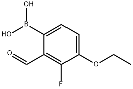 4-ETHOXY-3-FLUORO-2-FORMYLPHENYLBORONIC ACID 结构式