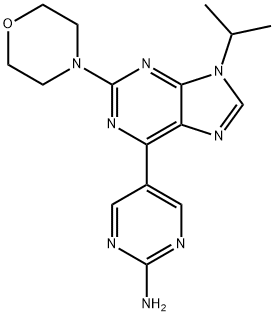 5-(9-ISOPROPYL-2-MORPHOLINO-9H-PURIN-6-YL)PYRIMIDIN-2-AMINE 结构式