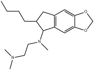 2-(n-butyl)-1-(N-methyl-N-(2-(N',N'-dimethylamino)ethyl)amino)-5,6-methylenedioxyindane 结构式