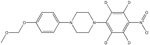 1-(4-O-Methoxymethyl-4-hydroxyphenyl)-4-(4-nitrophenyl)piperazine-d4 结构式