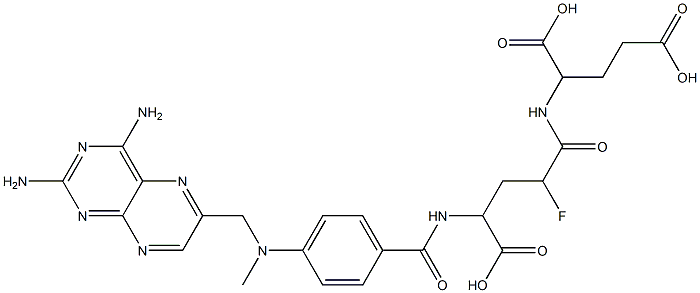 N-(N-(4-deoxy-4-amino-10-methylpteroyl)-4-fluoroglutamyl)-gamma-glutamate 结构式