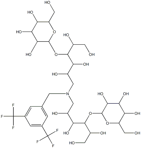 N,N-dilactitol-3,5-bis(trifluoromethyl)benzylamine 结构式