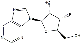 9-(3-脱氧-3-氟-BETA-D-呋喃核糖基)-9H-嘌呤 结构式