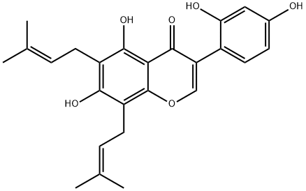 8-异戊烯基羽扇豆异黄酮 结构式