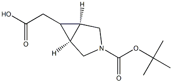 2-((1R,5S,6R)-3-(叔-丁氧羰基)-3-氮杂二环[3.1.0]己烷-6-基)乙酸 结构式