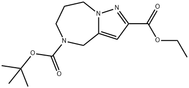 5-叔-丁基 2-乙基 7,8-二氢-4H-吡唑并[1,5-A][1,4]二氮杂卓-2,5(6H)-二甲酸基酯 结构式