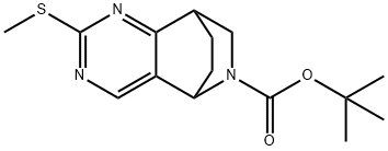 (4-Methylsulfanyl-3,5,9-triaza-tricyclo[6.2.2.0*2,7*]dodeca-2(7),3,5-triene-9-carboxylicacidtert-butylester 结构式