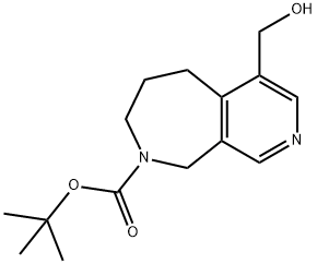 叔-丁基 4-(羟甲基)-6,7-二氢-5H-吡啶并[3,4-C]氮杂卓-8(9H)-甲酸基酯 结构式