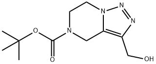 叔-丁基 3-(羟甲基)-6,7-二氢-[1,2,3]三唑并[1,5-A]吡嗪-5(4H)-甲酸基酯 结构式