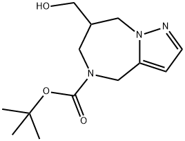 叔-丁基 7-(羟甲基)-7,8-二氢-4H-吡唑并[1,5-A][1,4]二氮杂卓-5(6H)-甲酸基酯 结构式