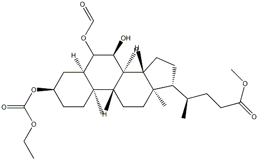 (3α,5β,6β,7α)-3-[(Ethoxycarbonyl)oxy]-6-(forMyloxy)-7-hydroxycholan-24-oic Acid Methyl Ester 结构式