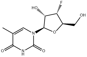 1-(3-脱氧-3-氟-BETA-D-呋喃核糖基)胸腺嘧啶 结构式