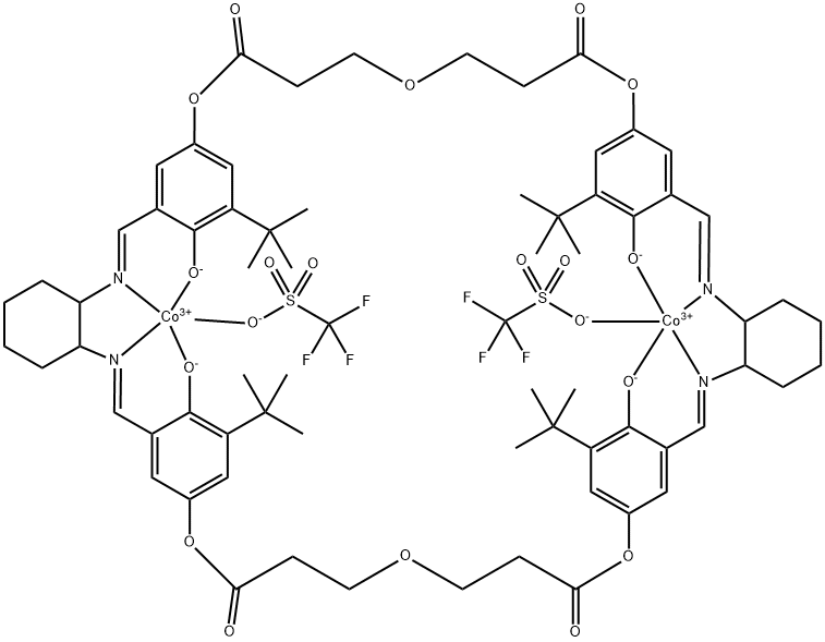 CYCLIC-OLIGOBIS[(1S,2S)-(-)-1,2-CYCLOHEXANEDIAMINO-N,N-BIS(3,3-DI-T-BUTYLSALICYLIDENE)COBALT(III)TRIFLATE]-5,5-BIS(2-CARBOXYETHYL)ETHER 结构式