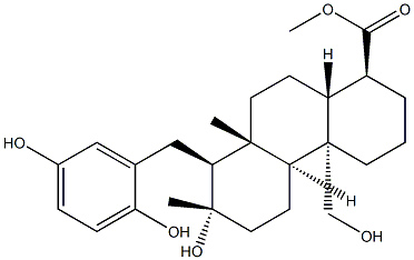 13,17,19,23-Tetrahydroxy-4,8-dimethyl-16,24-cyclo-21-nor-13,17-seco-5α-chola-16,20(22),23-triene-4β-carboxylic acid 结构式