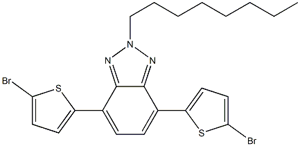 9-(1-辛基壬基)咔唑-2,7-二硼酸二频哪醇酯和 4,7-双(5-溴-2-噻吩基)-2-辛基-2H-苯并三唑的聚合物 结构式