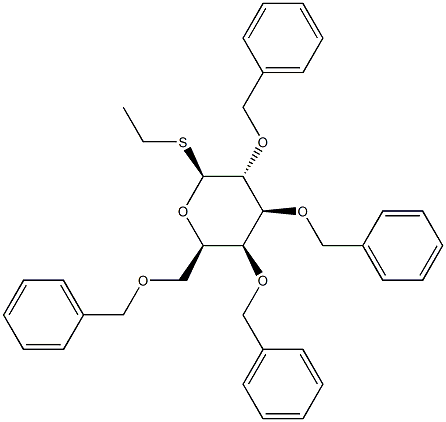 乙基 2,3,4,6-四-O-(苯基甲基)-1-硫代-BETA-D-吡喃半乳糖苷 结构式