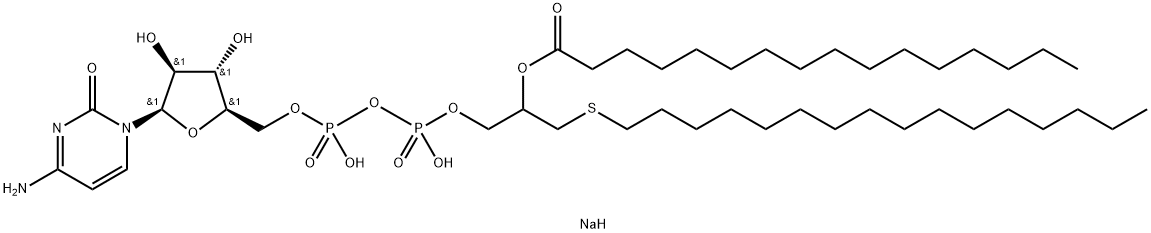 ara-CDP-1-S-hexadecyl-2-O-palmitoyl-1-thioglycerol 结构式