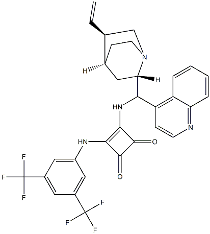 3-[[3,5-BIS(TRIFLUOROMETHYL)PHENYL]AMINO]-4-[(8Α,9S)-CINCHONAN-9-YLAMINO]-3-CYCLOBUTENE-1,2-DIONE 结构式