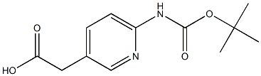 2-(6-((叔丁氧基羰基)氨基)吡啶-3-基)乙酸 结构式