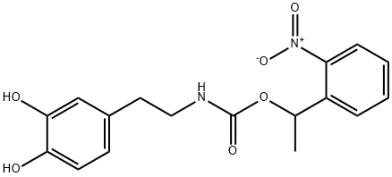 (N)-1-(2-Nitrophenyl)ethylcarboxy-3,4-dihydroxyphenethylamine 结构式