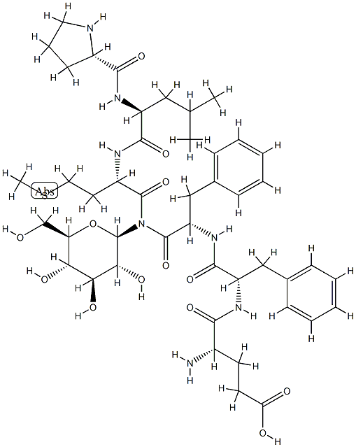 substance P (6-11), N(1,6)(beta-glucopyranosyl)Glu(5)-Pro(9)- 结构式