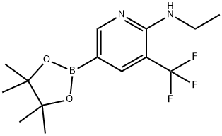 N-ethyl-5-(4,4,5,5-tetraMethyl-1,3,2-dioxaborolan-2-yl)-3-(trifluoroMethyl)pyridin-2-aMine 结构式