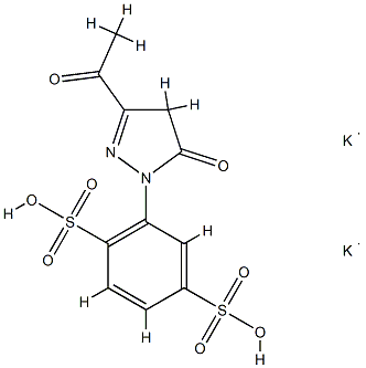 3-ACETYL-1-[2.5-DISULFOPHENYL]-2-PYRAZDIN-5ONE,DIPOTASSIUM 结构式